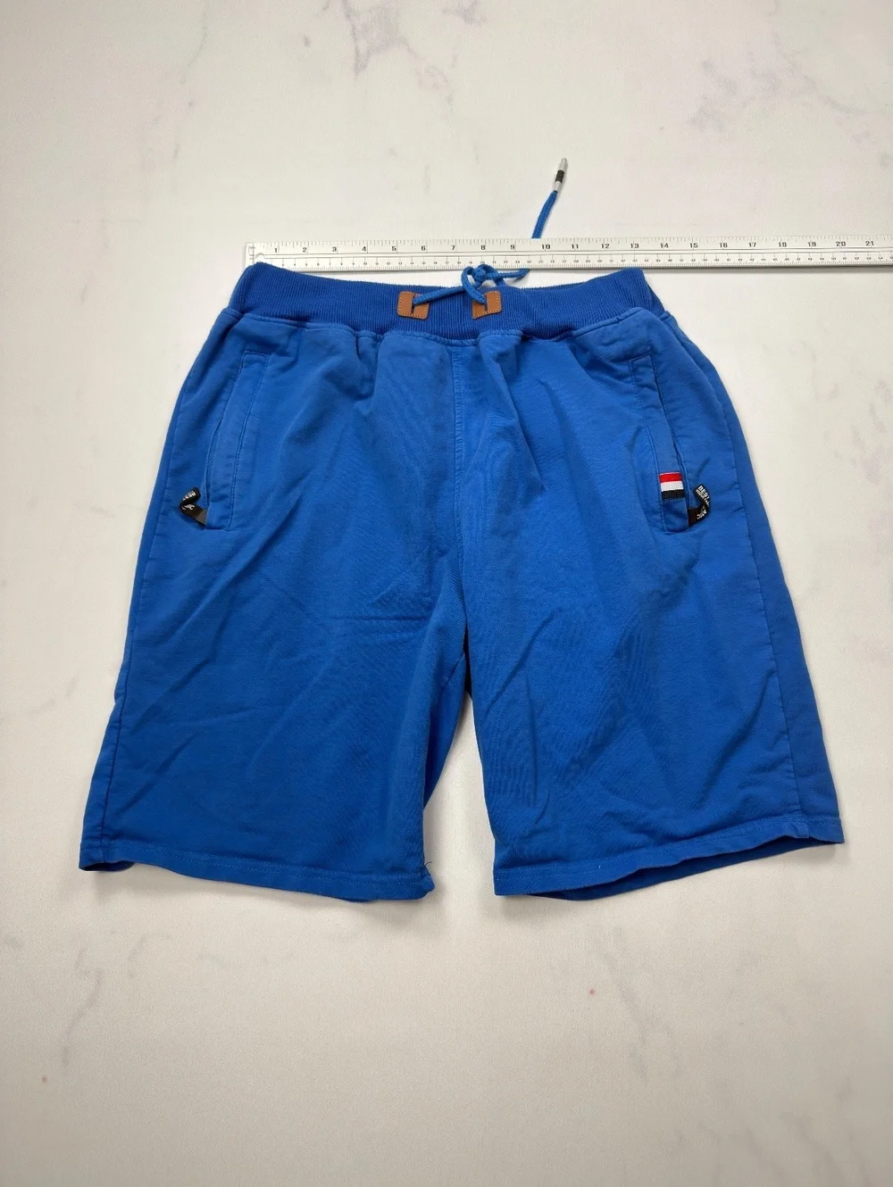 Blue Casual Shorts Drawstring Pockets - Mens 3XL
